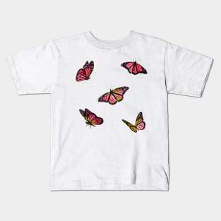 Strawberry Lemonade Glitch Butterflies Sticker Pack Kids T-Shirt